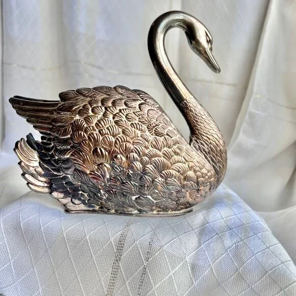 Godinger Silver Plate Swan, Collectible Napkin Holder VTG Godinger Made in Italy - Picture 12 of 17